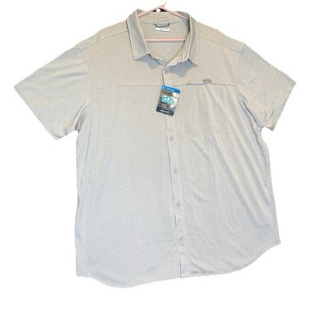 Columbia Omni-Wick Vented Shirt Men’s 2XL Gray Short Sleeve Button